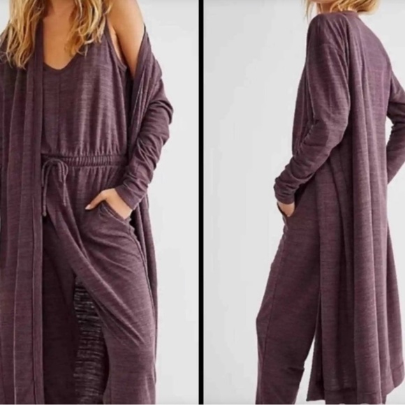 Free People Beach Plum Knit Open-Front Cardigan Sweater – Size Small (Style OB1 - Picture 2 of 7